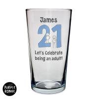 Personalised Purple Ronnie Big Age Male Straight Sided Pint Glass Extra Image 1 Preview